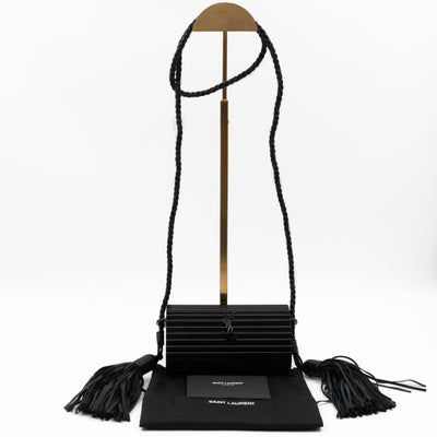 Opium Plexiglass Tassel Minaudiere Black