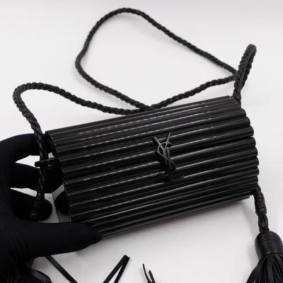 Opium Plexiglass Tassel Minaudiere Black