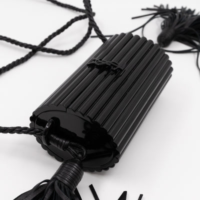 Opium Plexiglass Tassel Minaudiere Black