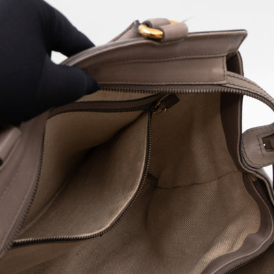 Duilio Brogue Handbag Grey Aged Leather