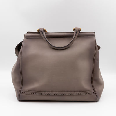 Duilio Brogue Handbag Grey Aged Leather