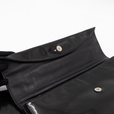 Giant 12 Fold Over Clutch Black Patent Leather