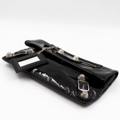 Giant 12 Fold Over Clutch Black Patent Leather