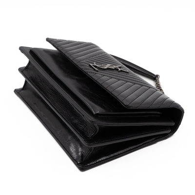 Sunset Medium Chevron Black Leather