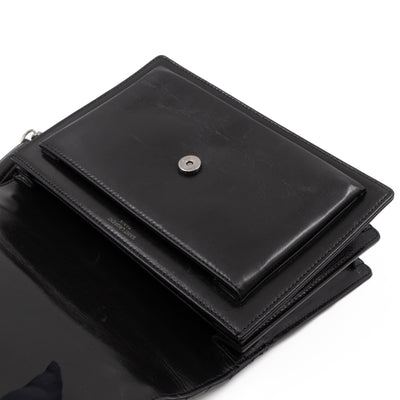 Sunset Medium Chevron Black Leather