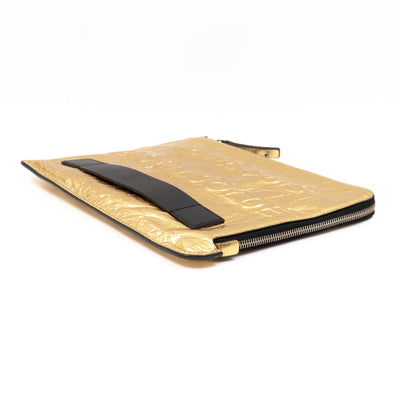 Je Ne Suis Pas En Solde Clutch Gold Metallic Leather