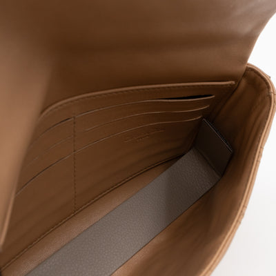 New Lock Pouch Bag Beige Leather