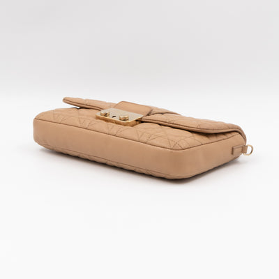 New Lock Pouch Bag Beige Leather