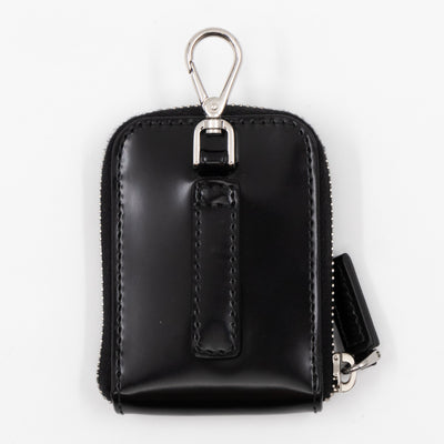 Coin Purse Pouch Black Leather