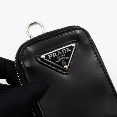 Coin Purse Pouch Black Leather