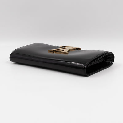 Louise Clutch Black Vernis Gold