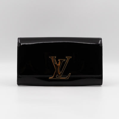 Louise Clutch Black Vernis Gold