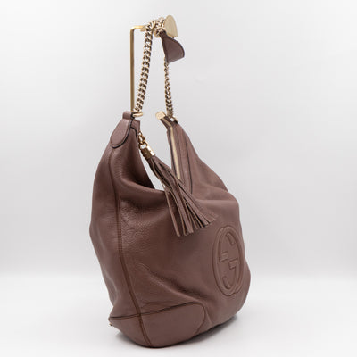 Soho Chain Hobo Leather Purple