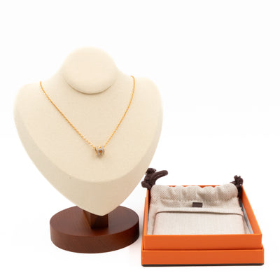 Mini Pop H Necklace Marron Glace Gold