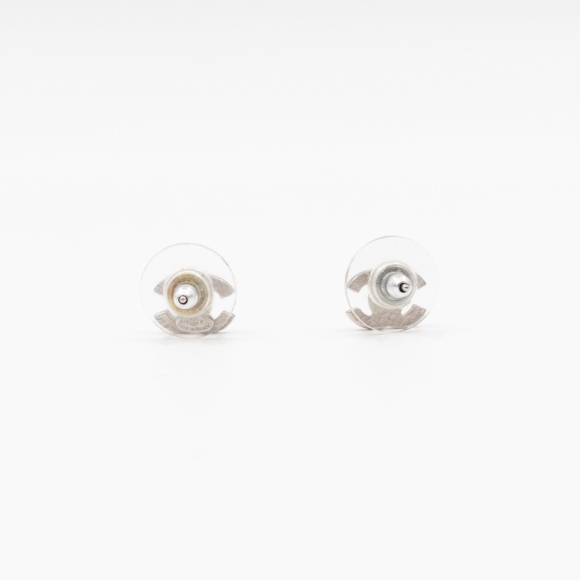 Mini CC Crystal Earrings Silver
