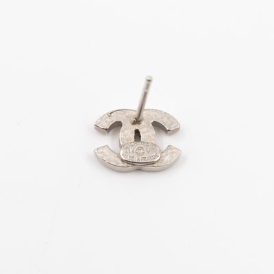 Mini CC Crystal Earrings Silver