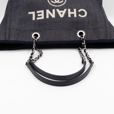 Deauville Medium Tote Dark Blue Canvas
