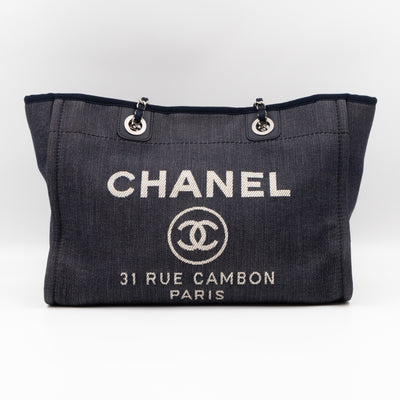 Deauville Medium Tote Dark Blue Canvas
