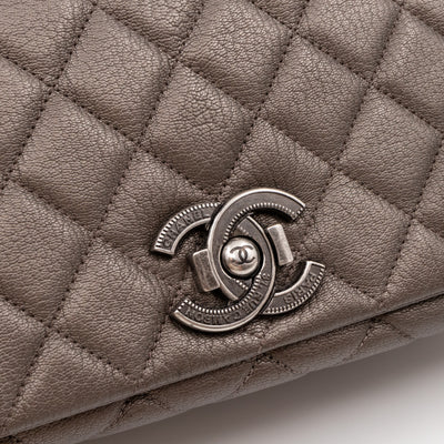 City Rock Flap Bag Jumbo Metallic Goatskin