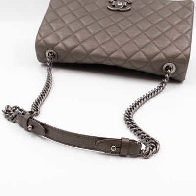 City Rock Flap Bag Jumbo Metallic Goatskin