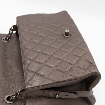 City Rock Flap Bag Jumbo Metallic Goatskin