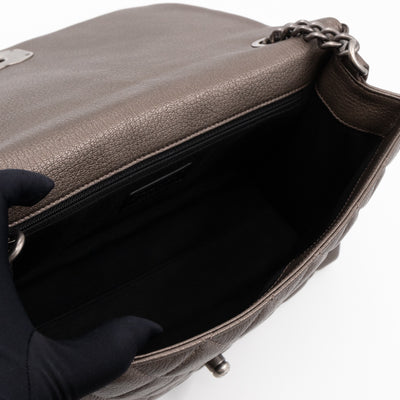 City Rock Flap Bag Jumbo Metallic Goatskin