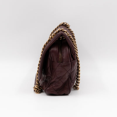 Easy Flap Bag Burgundy Caviar Aged Gold