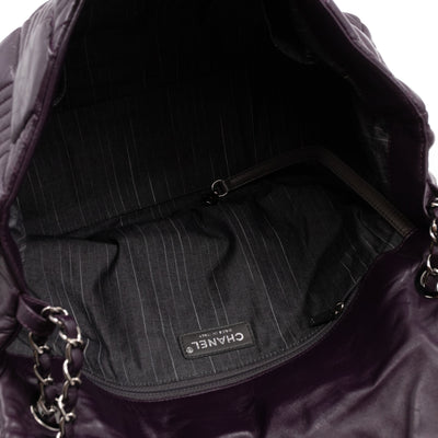 In & Out Flap Bag Maxi Purple Lambskin