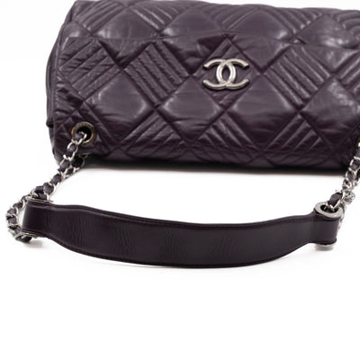 In & Out Flap Bag Maxi Purple Lambskin