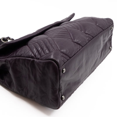 In & Out Flap Bag Maxi Purple Lambskin