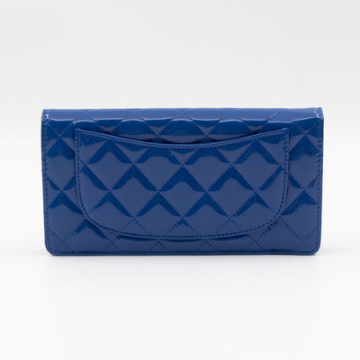 Classic Long Wallet Blue Patent Leather