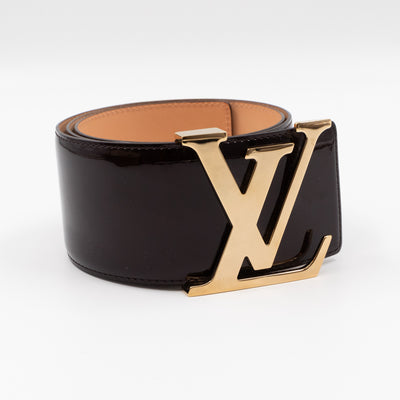 LV Initiales Belt 65 mm 75 cm Vernis Amarante