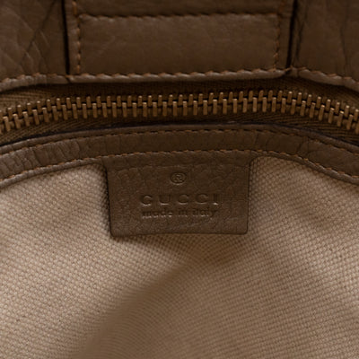 Bamboo Handle Tote Bag Champagne