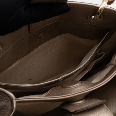 Bamboo Handle Tote Bag Champagne