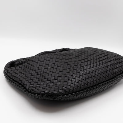 Veneta Hobo Bag Intrecciato Black Leather