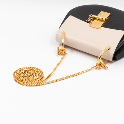 Drew Black White Leather Gold