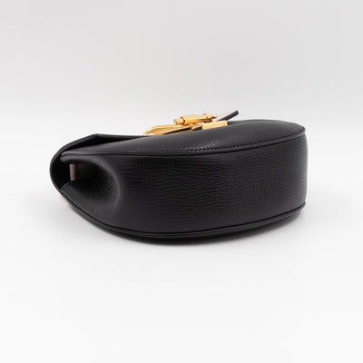 Drew Black White Leather Gold