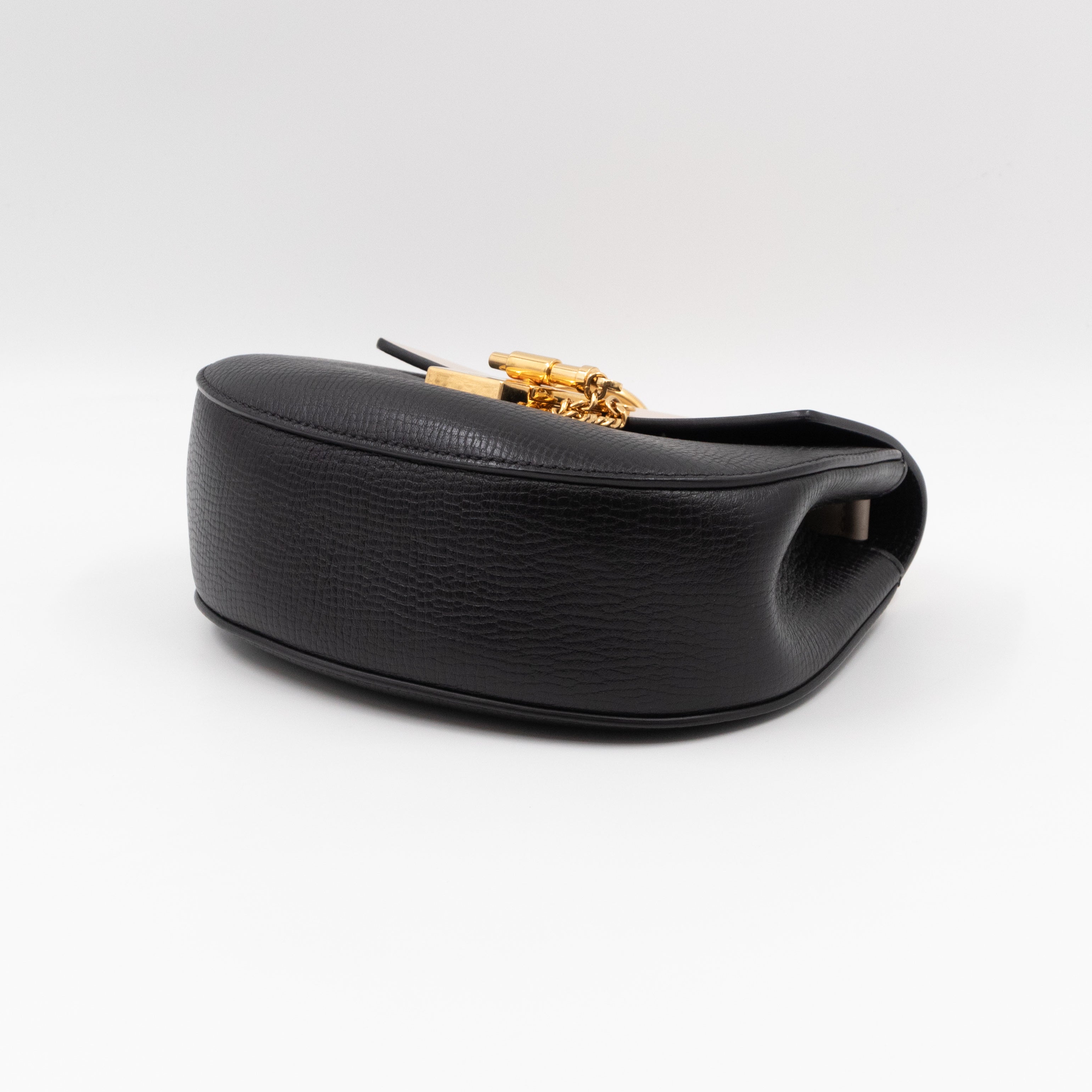 Drew Black White Leather Gold