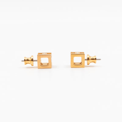 Cage d'H Earrings Black Gold