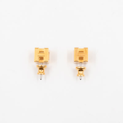 Cage d'H Earrings Black Gold