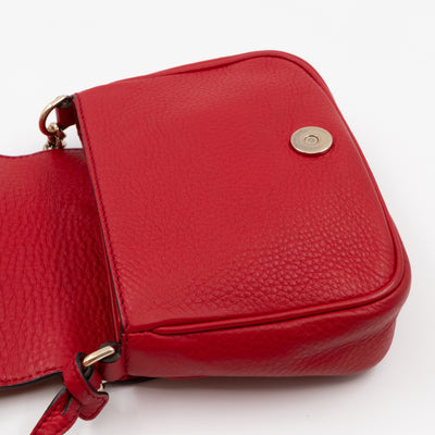 Mini Soho Flap Chain Bag Red Leather