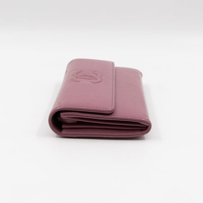 Continental Flap Wallet Mauve Caviar
