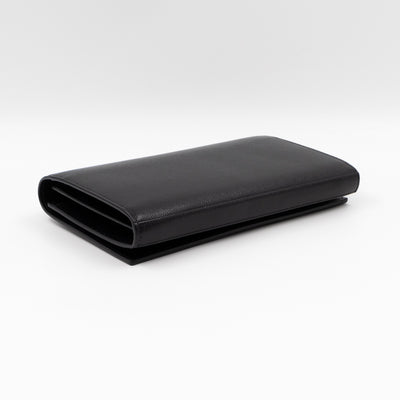 Kate Chain Wallet Bag Black Grained Leather Gold