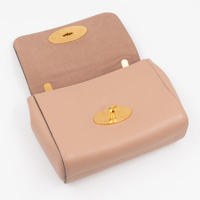 Lily Small Beige Leather Gold