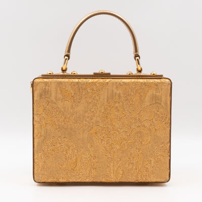 DG Unique Box Flower Handbag Embellished Lurex and Leather