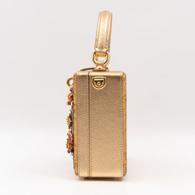 DG Unique Box Flower Handbag Embellished Lurex and Leather