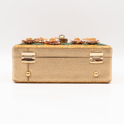 DG Unique Box Flower Handbag Embellished Lurex and Leather