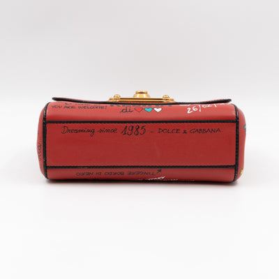 Welcome Shoulder Bag Graffiti Red Leather