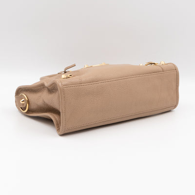 Classic City S Metallic Edge Beige Leather