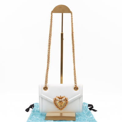 Devotion Mini Wallet on Chain White Leather